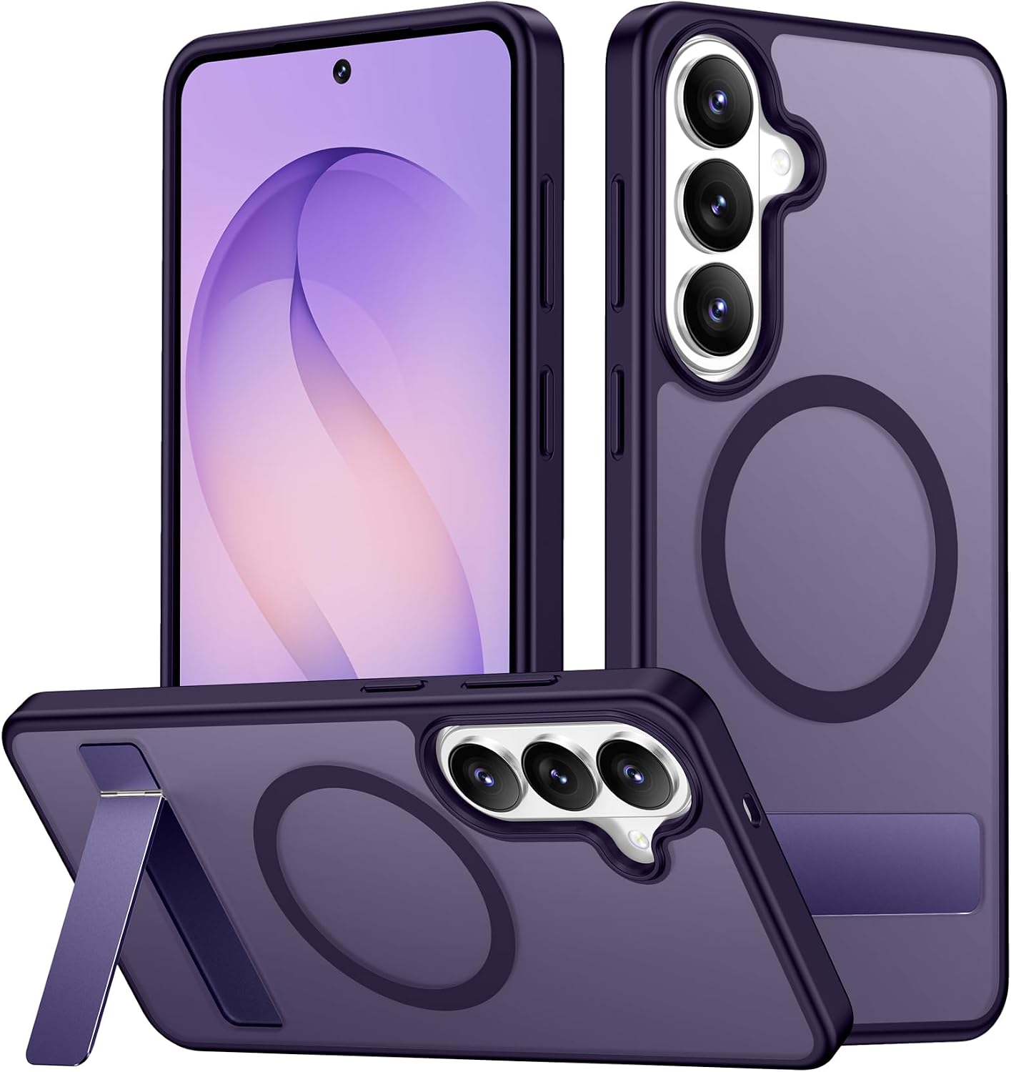 SPIDERCASE Magnetic for Samsung Galaxy S26 Ultra Case,[Built-in Invisible Kickstand][Compatible with Magsafe] Slim Translucent Matte Phone Case for S26 Ultra 6.9'', Purple