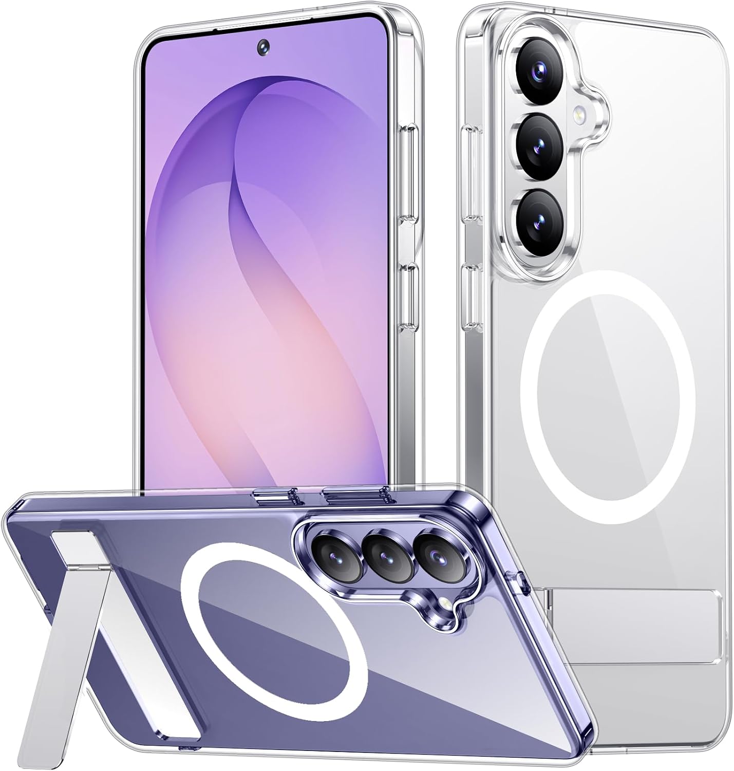 SPIDERCASE Magnetic for Samsung Galaxy S26 Ultra Case,[Built-in Invisible Kickstand][Compatible with Magsafe] Slim Translucent Matte Phone Case for S26 Ultra 6.9'', Purple