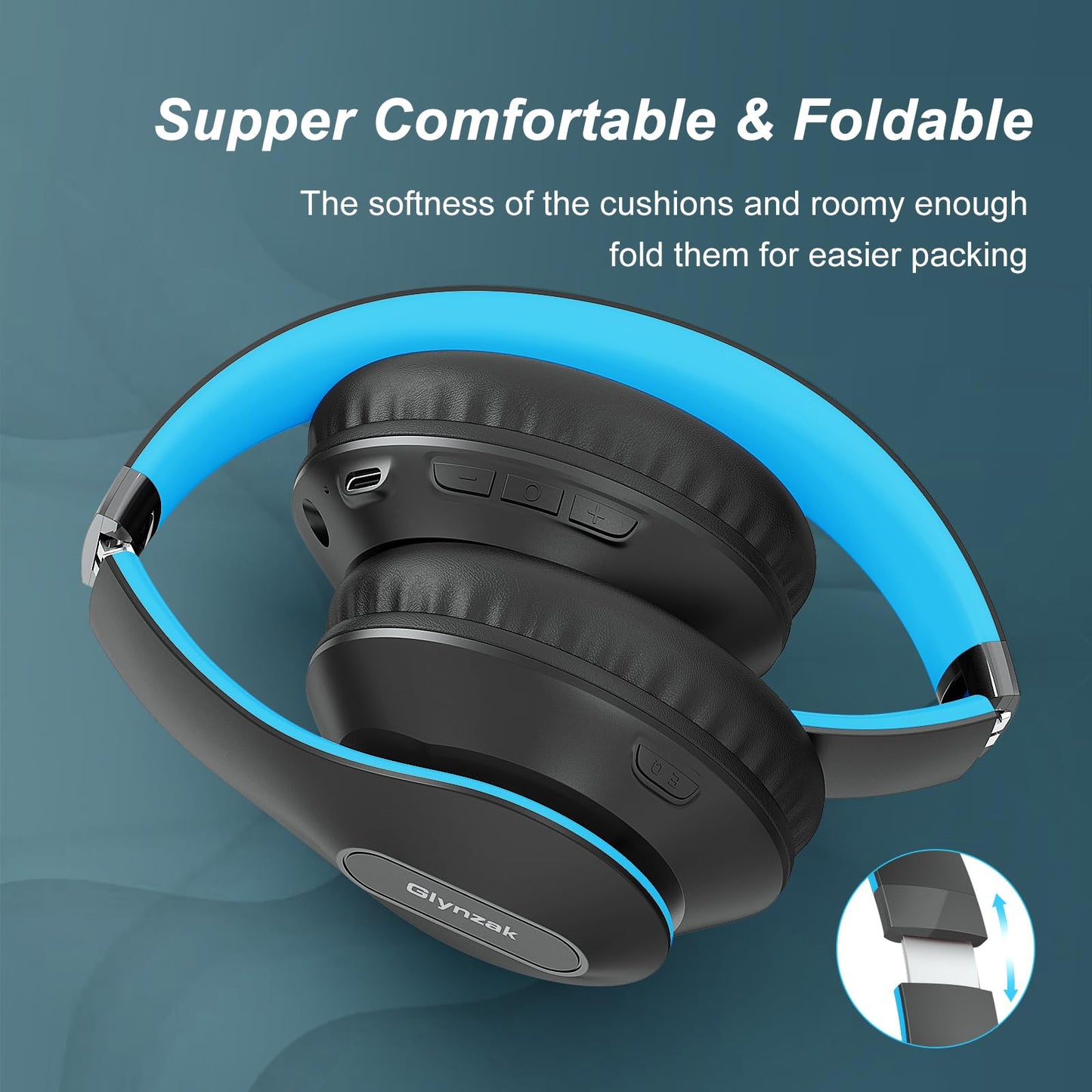 Wireless Bluetooth Headphones Over Ear V6.0 HiFi Stereo with Mic