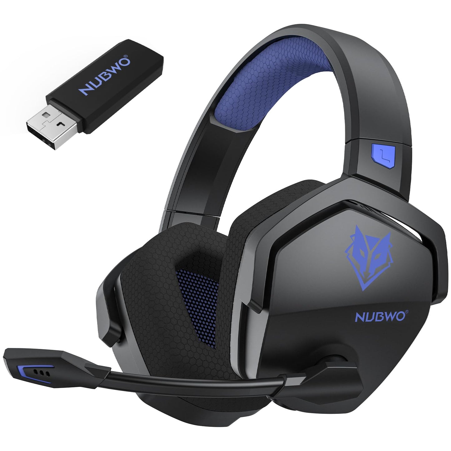 NUBWO Wireless Gaming Headset with Mic for Ps5 Ps4 PC, Zero Interference, 100-Hour Battery All-Day Play, 23ms Sync for Fortnite & Call of Duty/FPS Gamers, Triple Mode All Devices Compatible - Orange