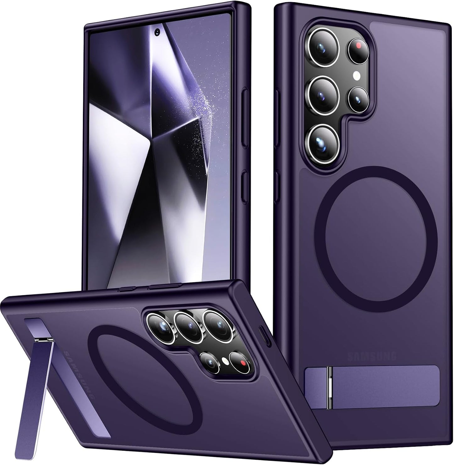 SPIDERCASE Magnetic for Samsung Galaxy S26 Ultra Case,[Built-in Invisible Kickstand][Compatible with Magsafe] Slim Translucent Matte Phone Case for S26 Ultra 6.9'', Purple