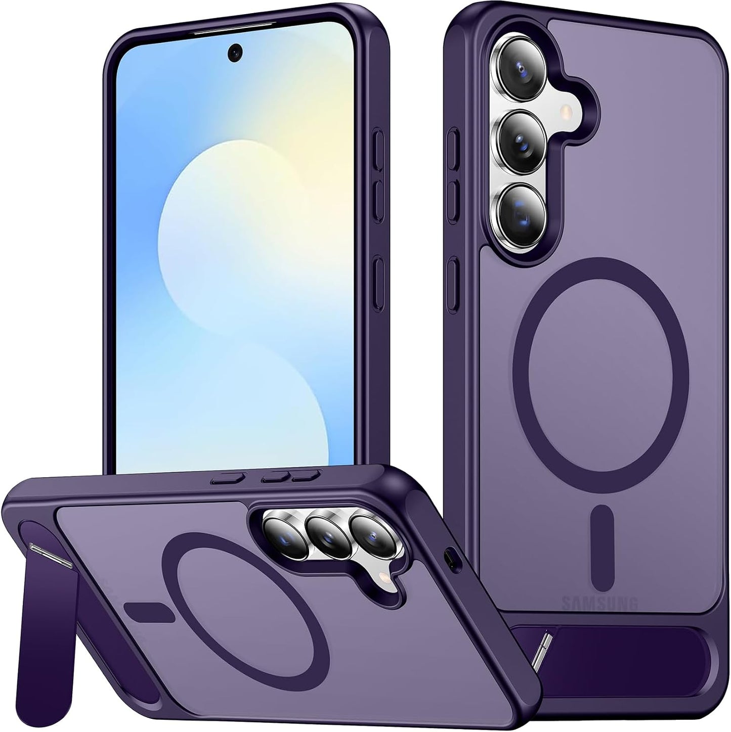 SPIDERCASE Magnetic for Samsung Galaxy S26 Ultra Case,[Built-in Invisible Kickstand][Compatible with Magsafe] Slim Translucent Matte Phone Case for S26 Ultra 6.9'', Purple