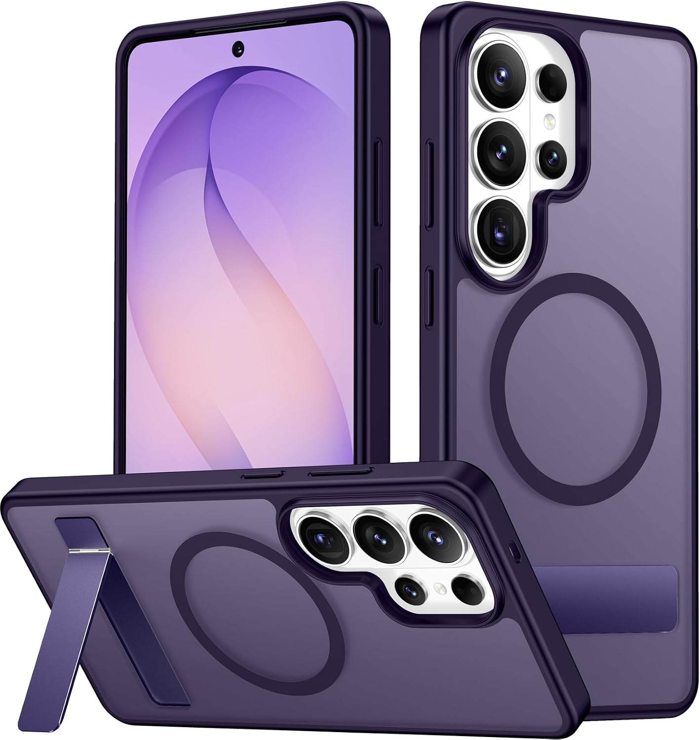 SPIDERCASE Magnetic for Samsung Galaxy S26 Ultra Case,[Built-in Invisible Kickstand][Compatible with Magsafe] Slim Translucent Matte Phone Case for S26 Ultra 6.9'', Purple
