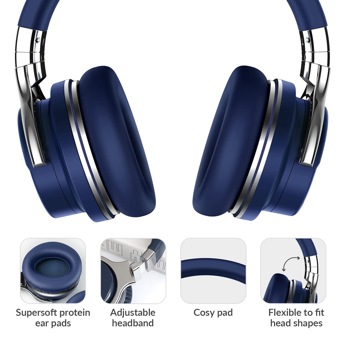 Million Sold 10 Years Classic E7 Active Noise Cancelling Headphones with Upgraded Noise Cancellation, Bluetooth Headphones Wireless with HD Sound Vivid Deep Bass, for Home Office Travel Gift Pcs