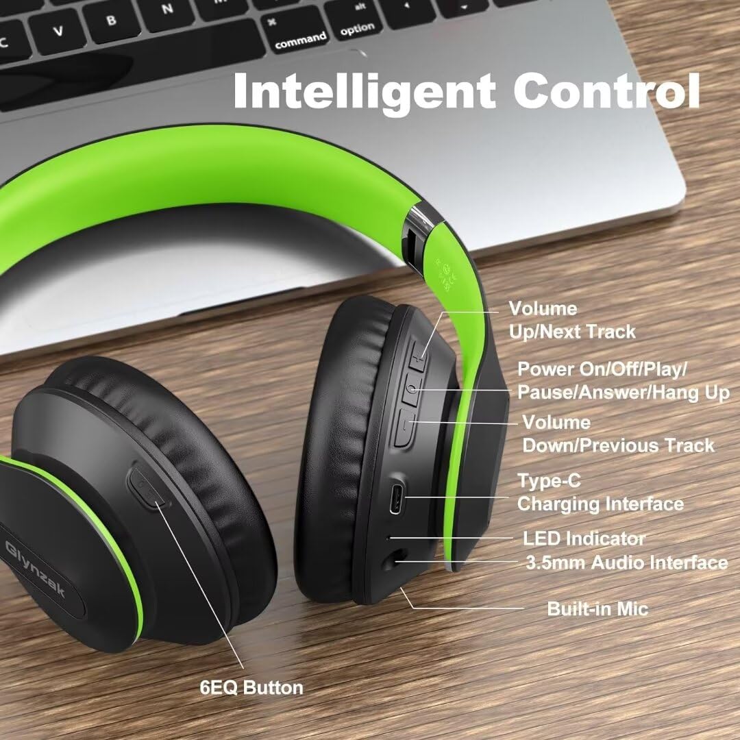 Wireless Bluetooth Headphones Over Ear V6.0 HiFi Stereo with Mic