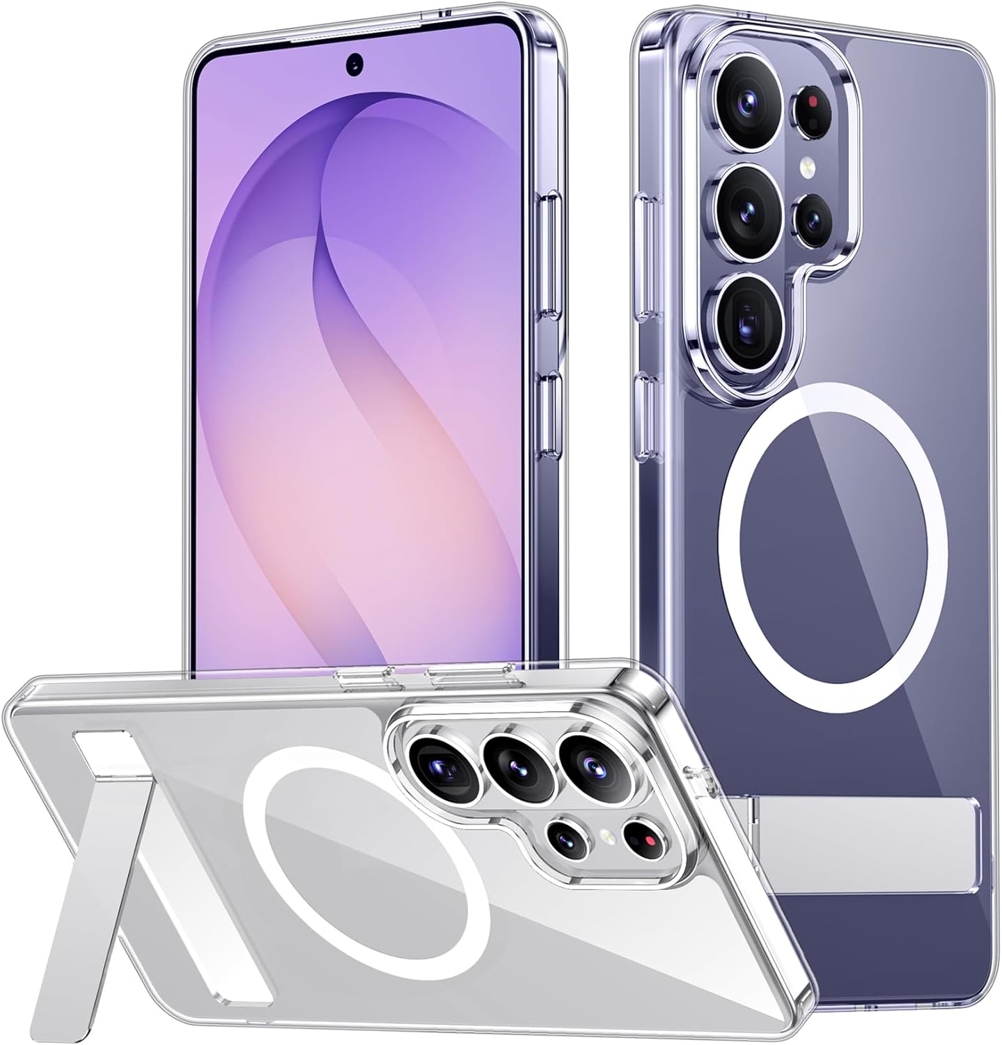 SPIDERCASE Magnetic for Samsung Galaxy S26 Ultra Case,[Built-in Invisible Kickstand][Compatible with Magsafe] Slim Translucent Matte Phone Case for S26 Ultra 6.9'', Purple