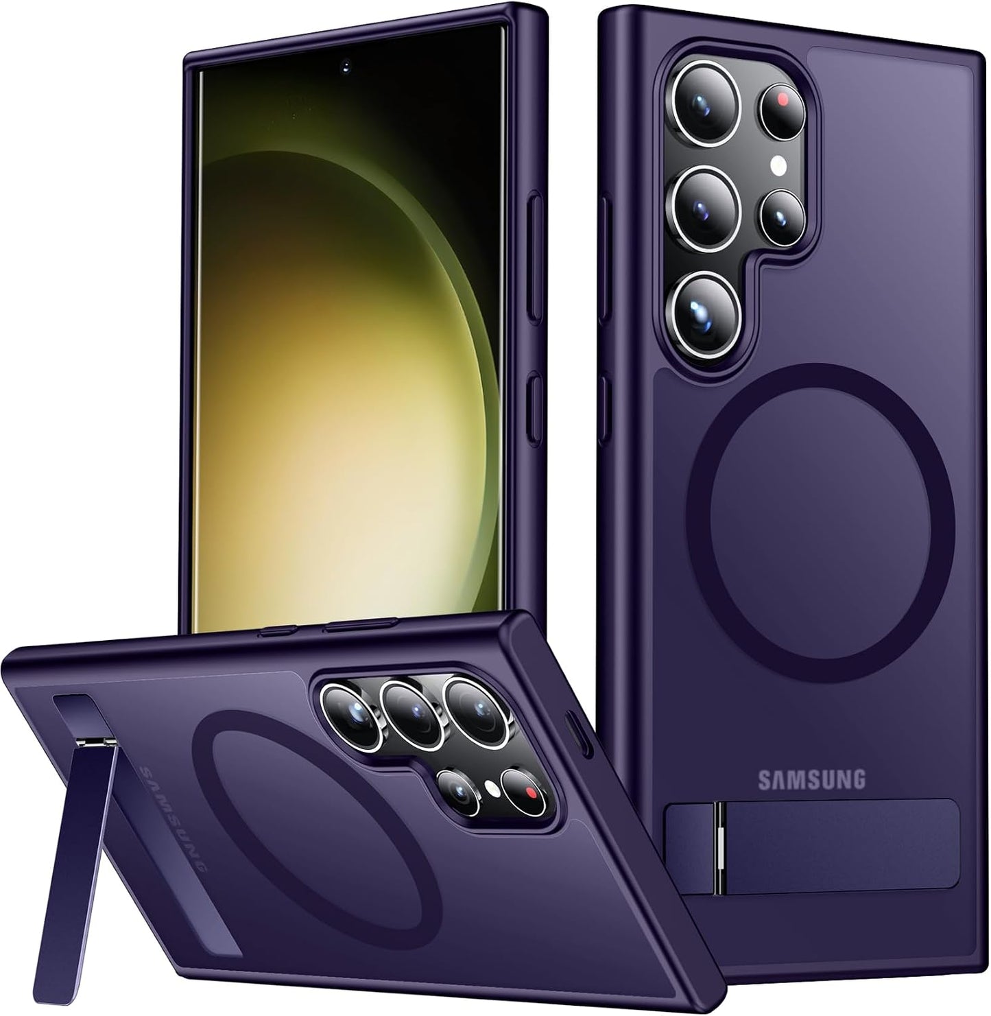 SPIDERCASE Magnetic for Samsung Galaxy S26 Ultra Case,[Built-in Invisible Kickstand][Compatible with Magsafe] Slim Translucent Matte Phone Case for S26 Ultra 6.9'', Purple