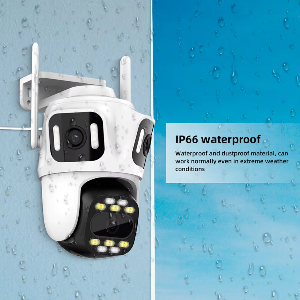 Outdoor PTZ 6K WIFI IP Triple Lens Camera with Triple Screens