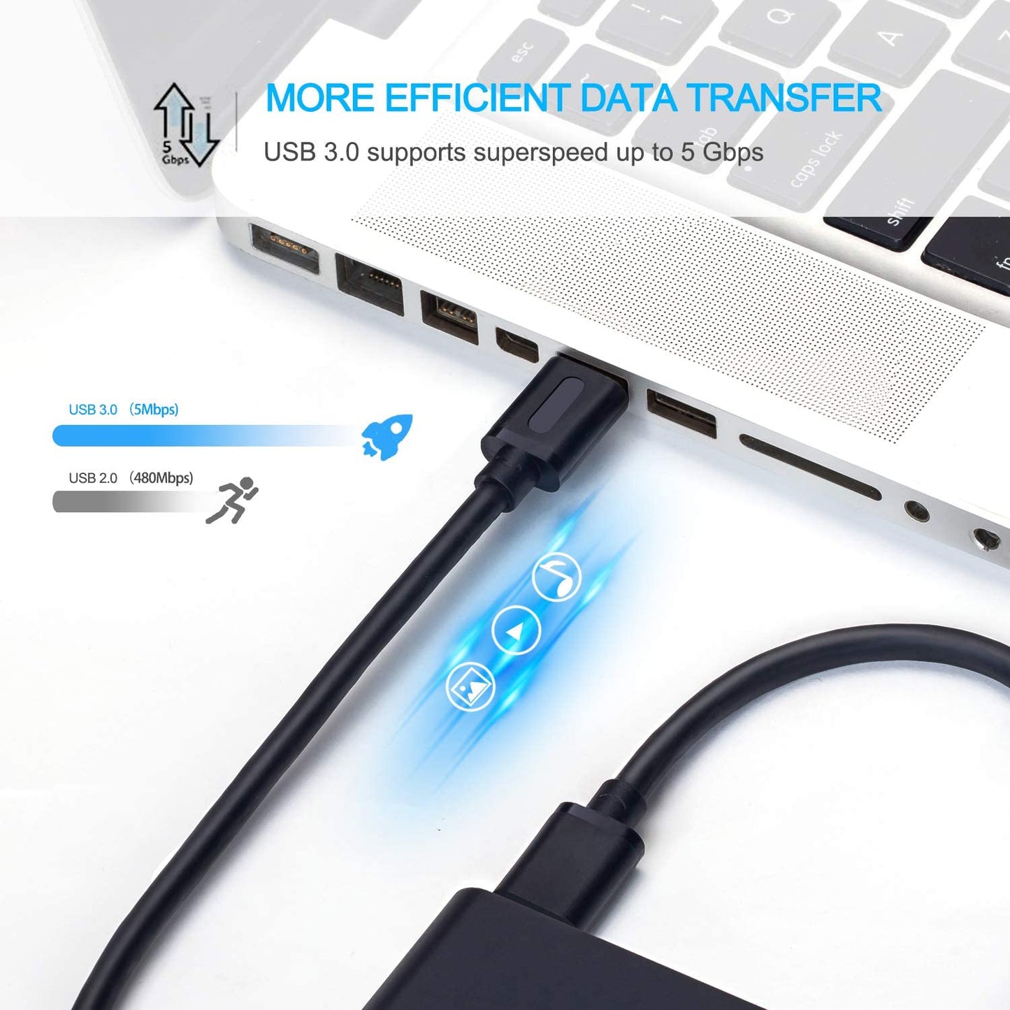 Jelly Tang USB 3.0 Male to Male Cable 6Ft, Gold-Plated Connector (6Ft/1.8M)