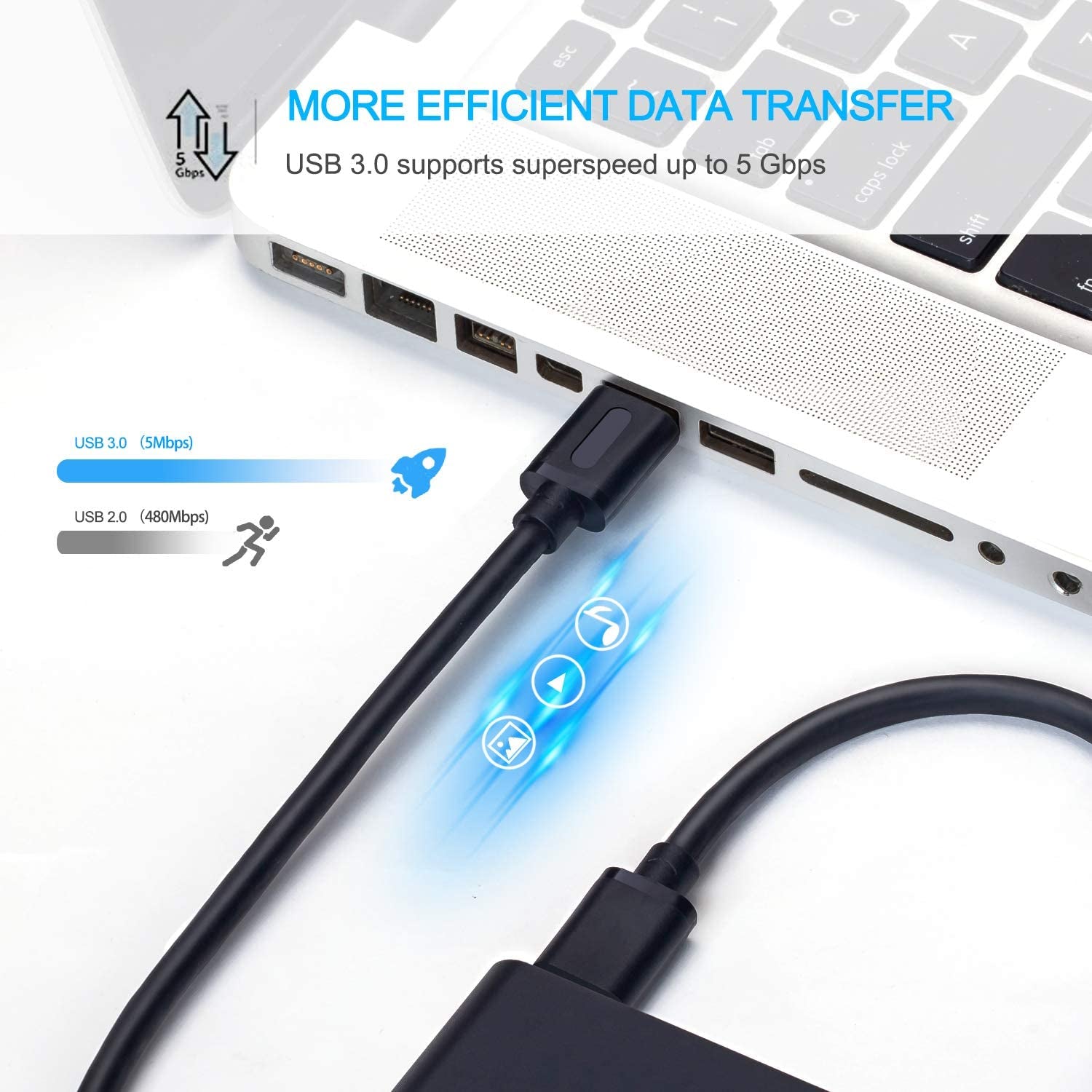 Jelly Tang USB 3.0 Male to Male Cable 6Ft, Gold-Plated Connector (6Ft/1.8M)