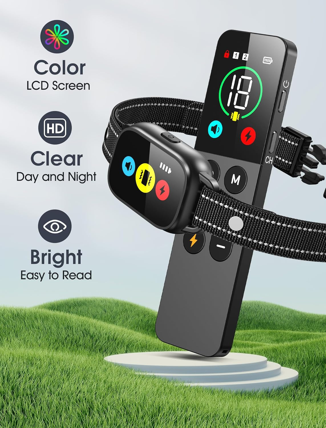 Dog Training Collar with Remote, Shock Collar with 3 Training Modes, Waterproof 