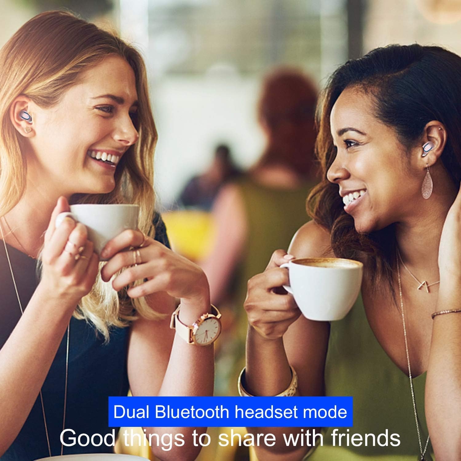 Mini Wireless Earbuds, Bluetooth Earphones in Ear with Charging Case, IPX7 Waterproof Wireless Mini TWS Mic Hi-Fi Stereo Sport Headphones for Iphone/Samsung/Android(Rose Gold)