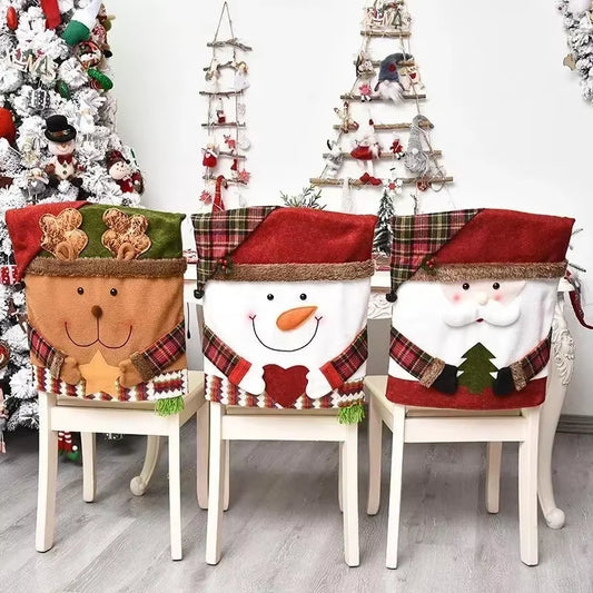 Christmas Chair Decoration Set Home Christmas Decoration Cartoon Chair Set Christmas Decoration Supplies Christmas Chair Cover
