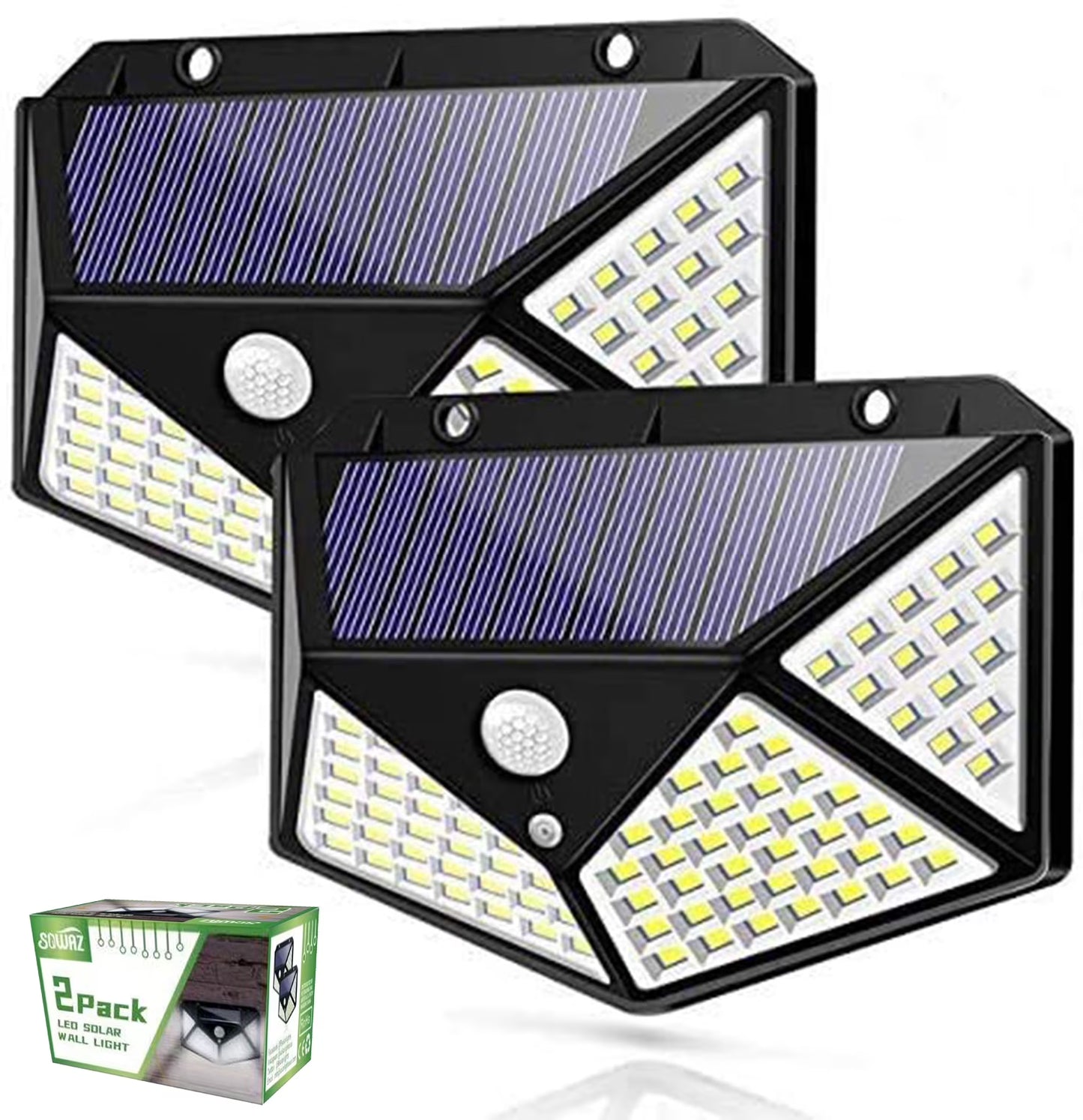 100 Led Solar Motion Sensor Lights Outdoor,  Weatherproof Solar Powered Lights 