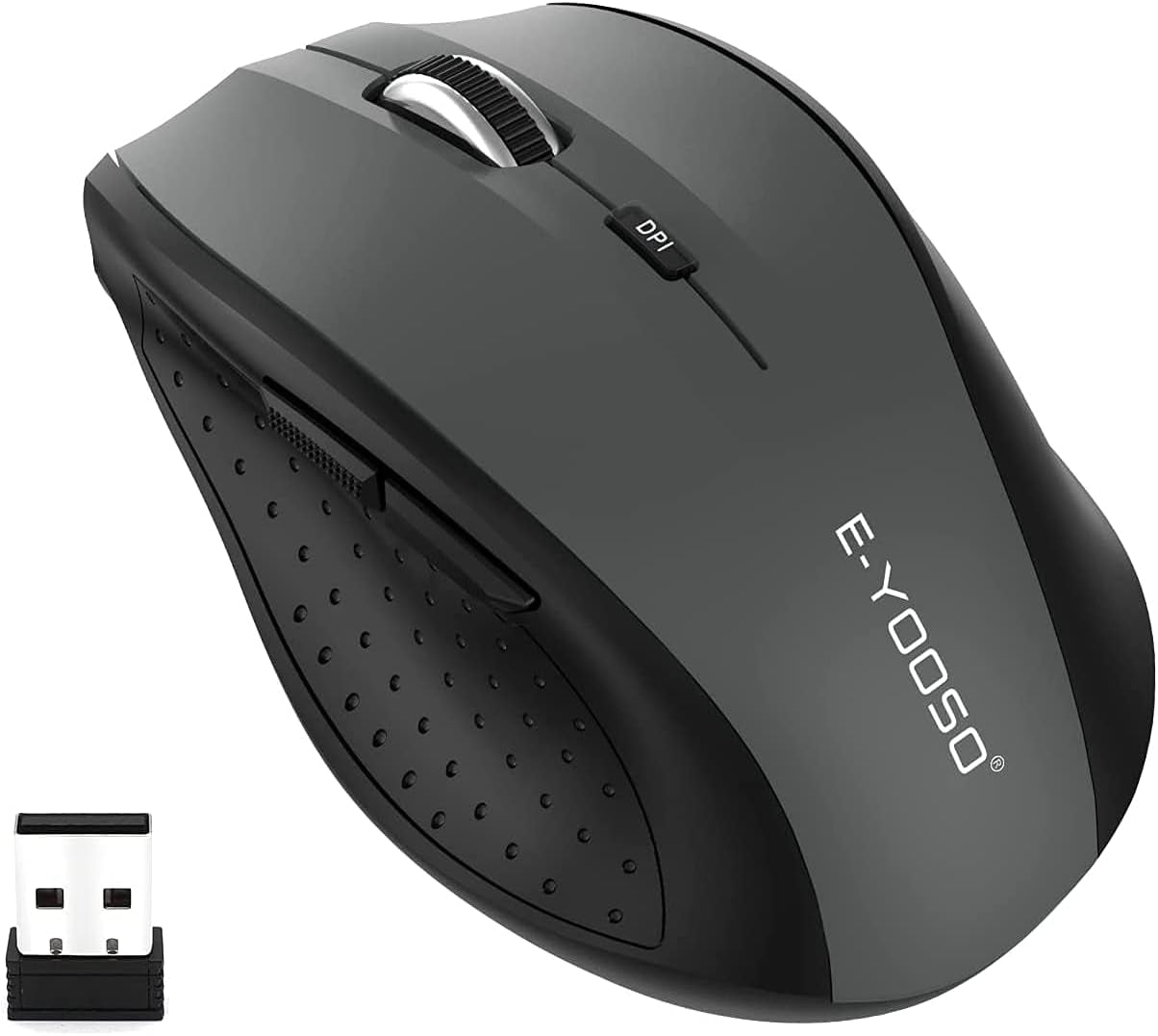 E-YOOSO Wireless Mouse for Laptop, Portable Optical Computer Mouse, 6 Buttons