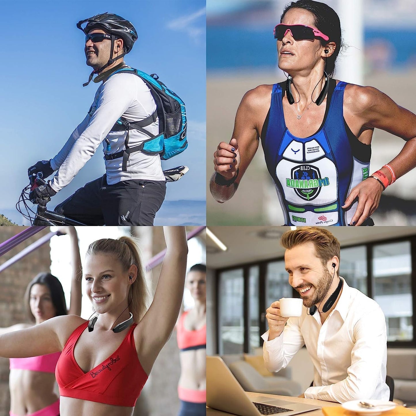 Foldable Bluetooth Headphones Wireless Neckband Headset with Retractable Earbuds