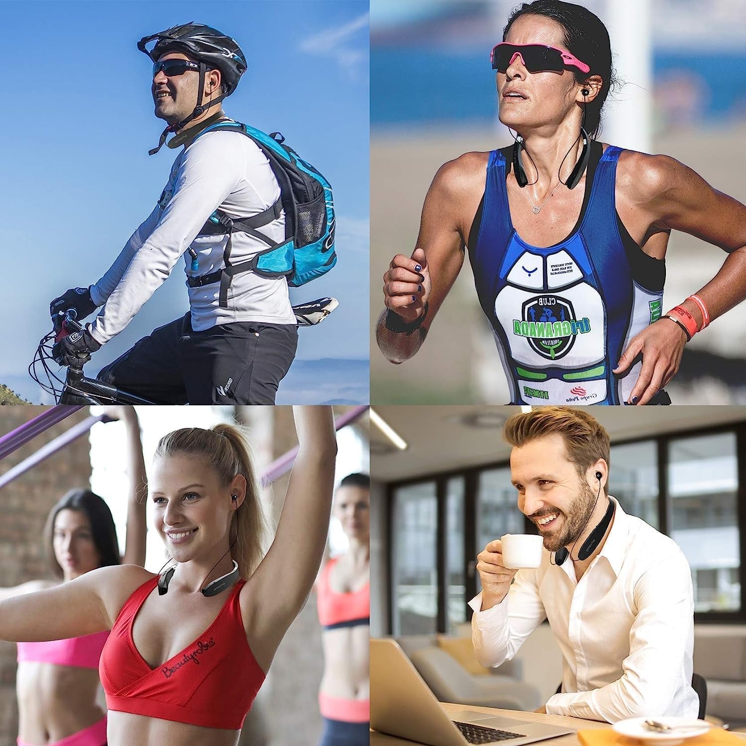 Foldable Bluetooth Headphones Wireless Neckband Headset with Retractable Earbuds