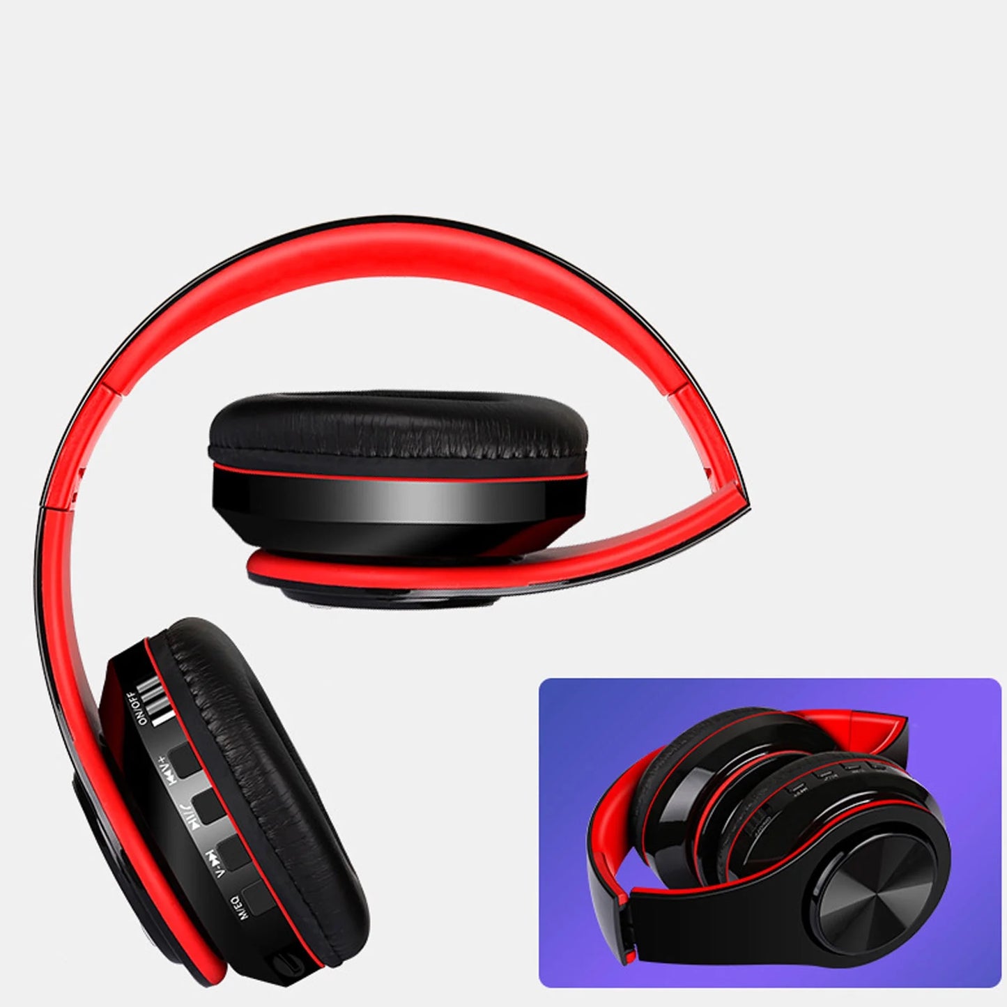 Bluetooth Headphones over Ear Wireless Noise Cancelling Headphones Foldable Stereo Earphone Super Bass Headset