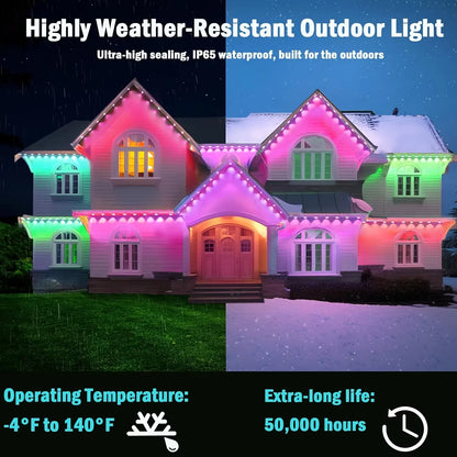45M RGB LED Outdoor String Lights with APP Control and Scene Modes