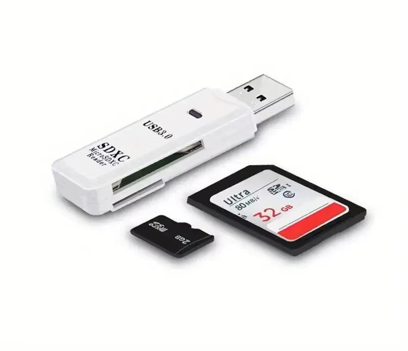 Robust 2-In-1 USB 3.0 2.0 Micro SD Card Reader High Speed Data Transmission up to 5Gbps Compatibility Multiple for PC Camera
