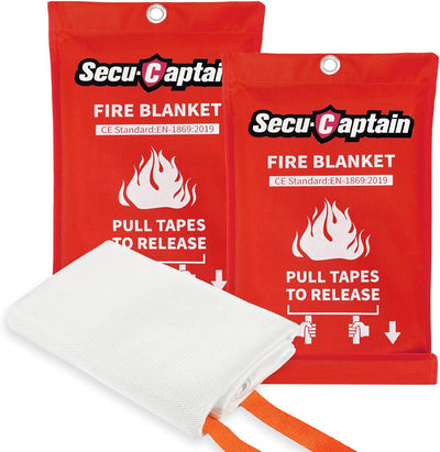 SecuCaptain Emergency Fire Blanket for Home and Kitchen - 2 Pack 40