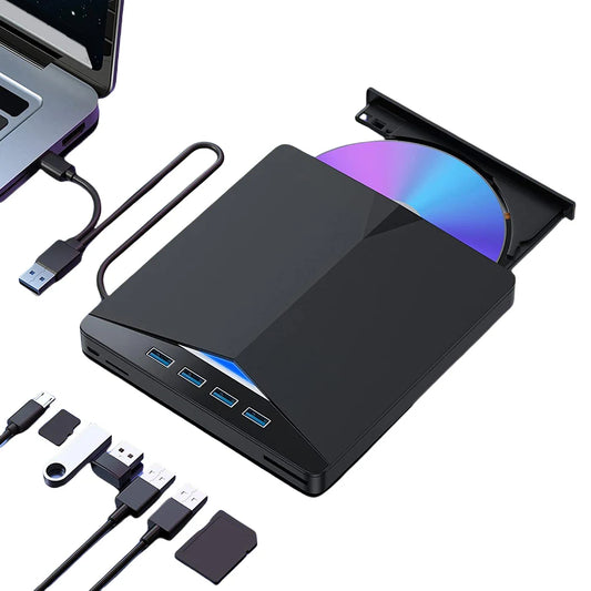 7 in 1 USB3.0 Type-C External CD DVD Burner Plug-And-Play