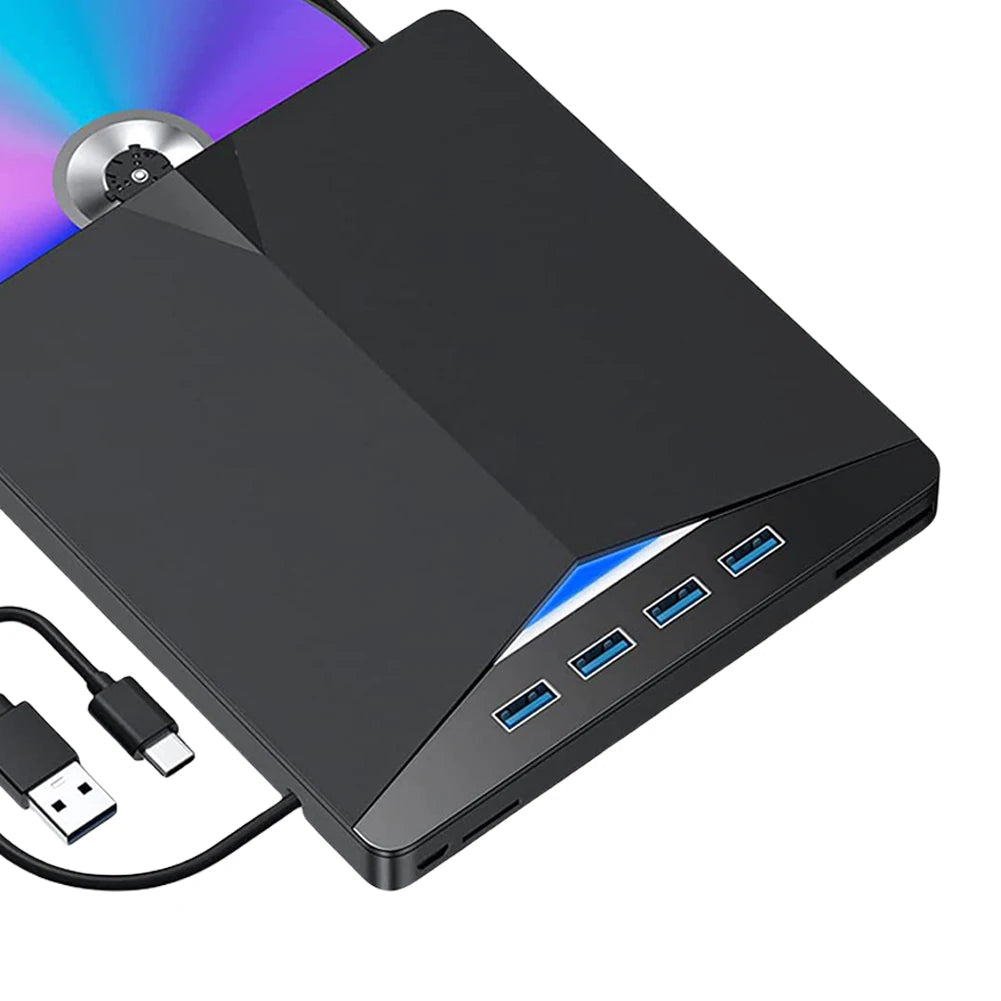 7 in 1 USB3.0 Type-C External CD DVD Burner Plug-And-Play