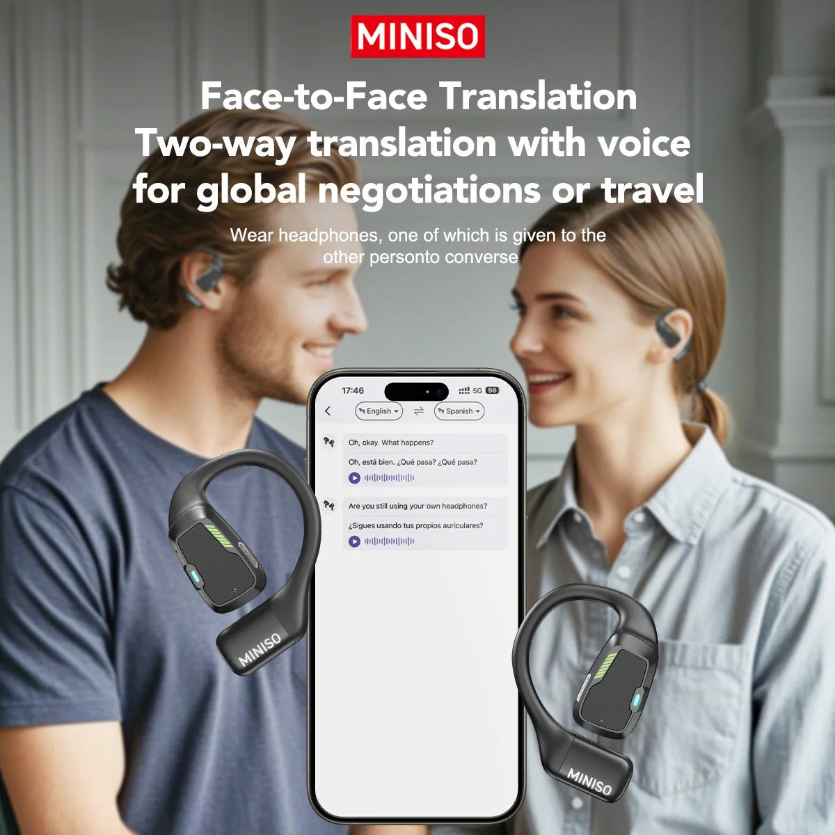 [AI Translator]  M98 Wireless Headphones OWS Sports Bluetooth Earphones Gaming Headset ASMR APP Translation Earbuds IPX5