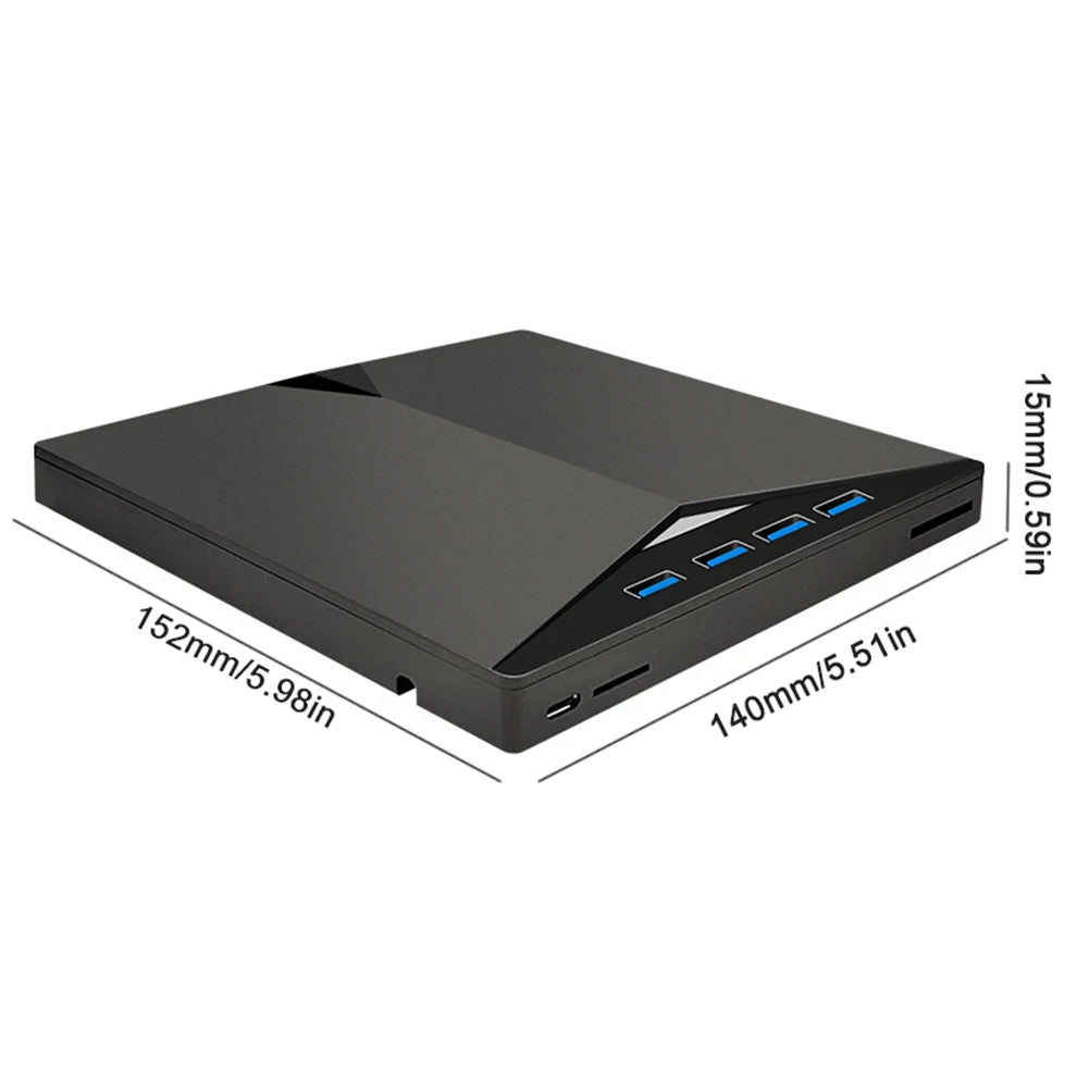 7 in 1 USB3.0 Type-C External CD DVD Burner Plug-And-Play