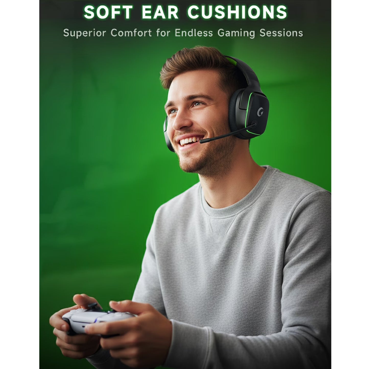 Wireless Gaming Headset 2.4Ghz for Ps5/Ps4/Pc/Switch, Bluetooth 5.3 Headphones with Noise-Canceling Mic