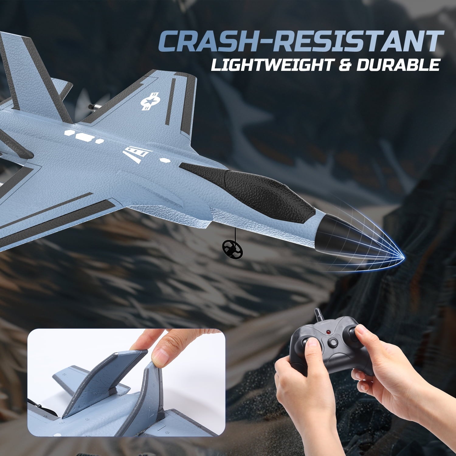 F35 Foam RC Airplane for Beginner, 2 Channels 2.4 GHZ RC Plane Toy
