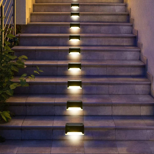 8 Pack New Solar Deck Lights Outdoor Waterproof LED Steps Lamps for Stairs Fence