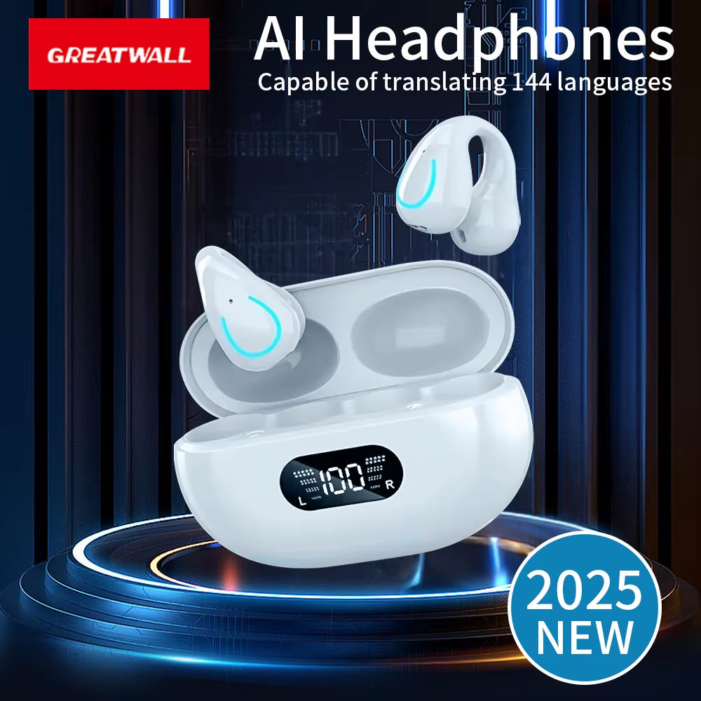 Translation Ear Clip, Touch Control,No Delay,High Definition Sound Quality, Can Translate 144 Languages Online