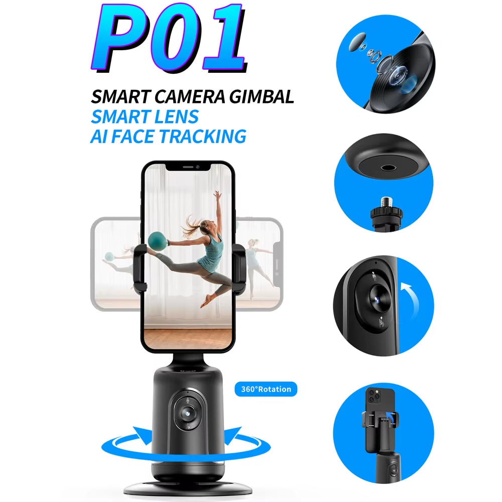 AI Smart Gimbal 360° Auto Face Tracking Phone Holder 