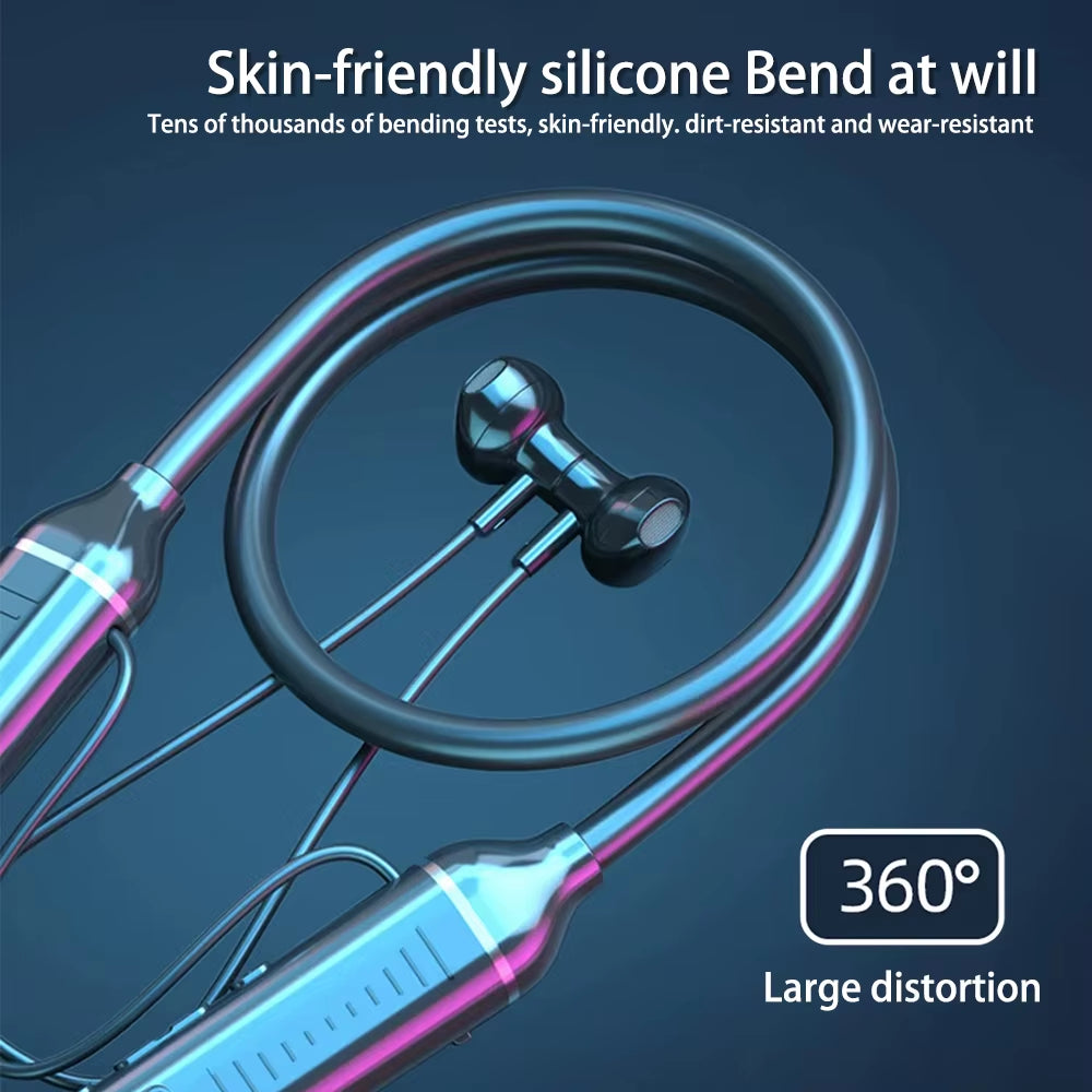 Wireless Neckband Earphone Hifi Sound Quality Bluetooth 5.3 Headphone with LED Power Display Neck Hanging Earbuds