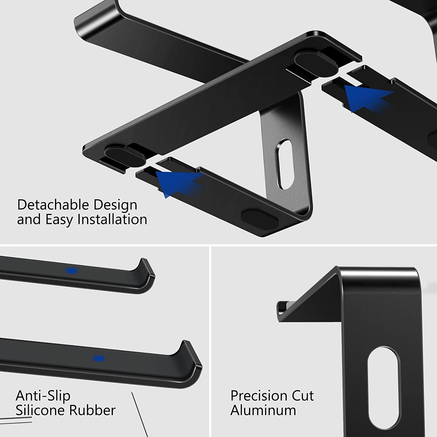 BESIGN LS03 Aluminum Laptop Stand, Detachable Computer Stand, Black