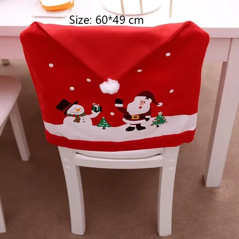 Christmas Chair Decoration Set Home Christmas Decoration Cartoon Chair Set Christmas Decoration Supplies Christmas Chair Cover