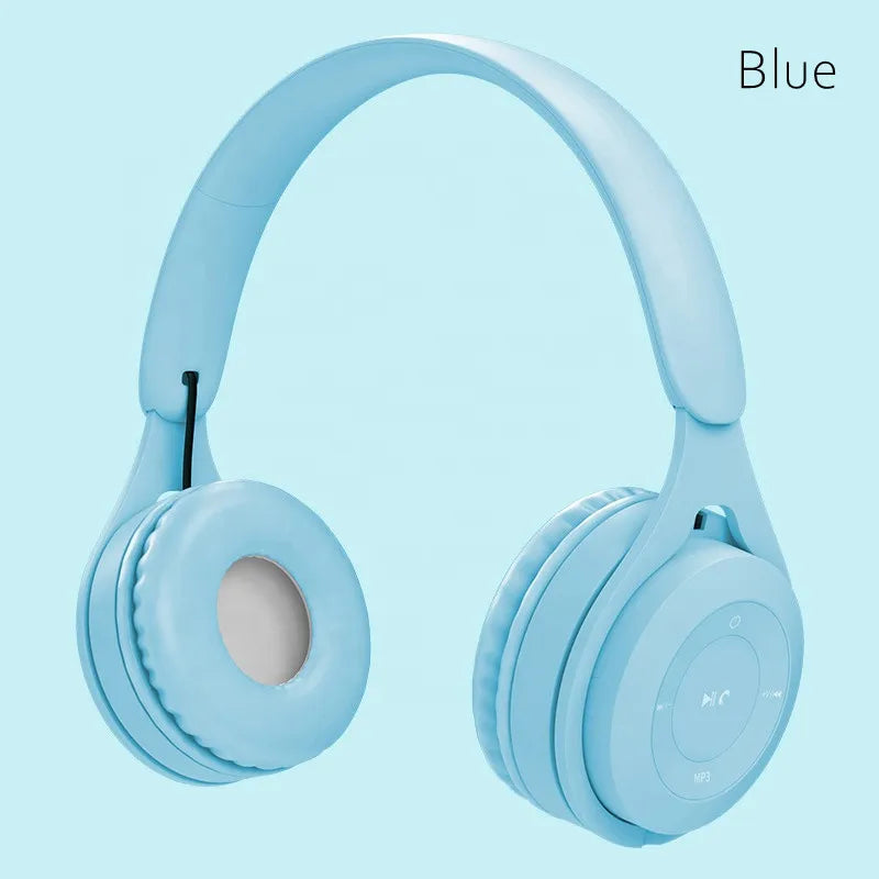 Headphones Kids Wireless Bluetooth Earphones Stereo Foldable Helmets Gaming Headsets Over-Ear Headphones for Android Ios