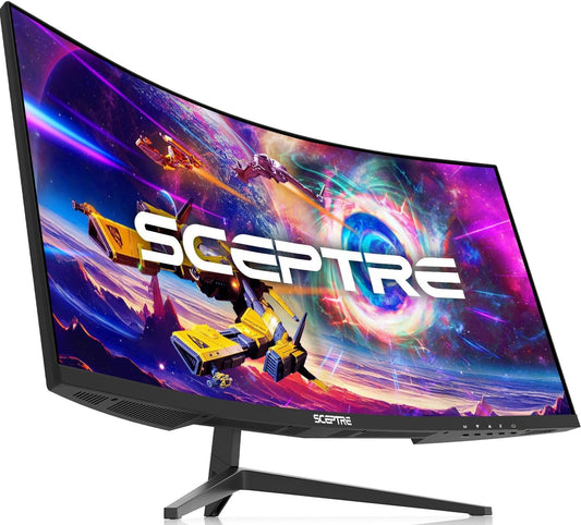 30-Inch Curved Gaming Monitor HDMI Build-In Speakers, Metal Black