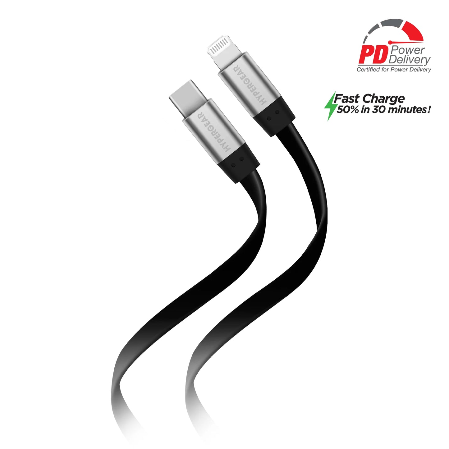 Hypergear Flexi USB-C to Lightning Flat Cable 6Ft