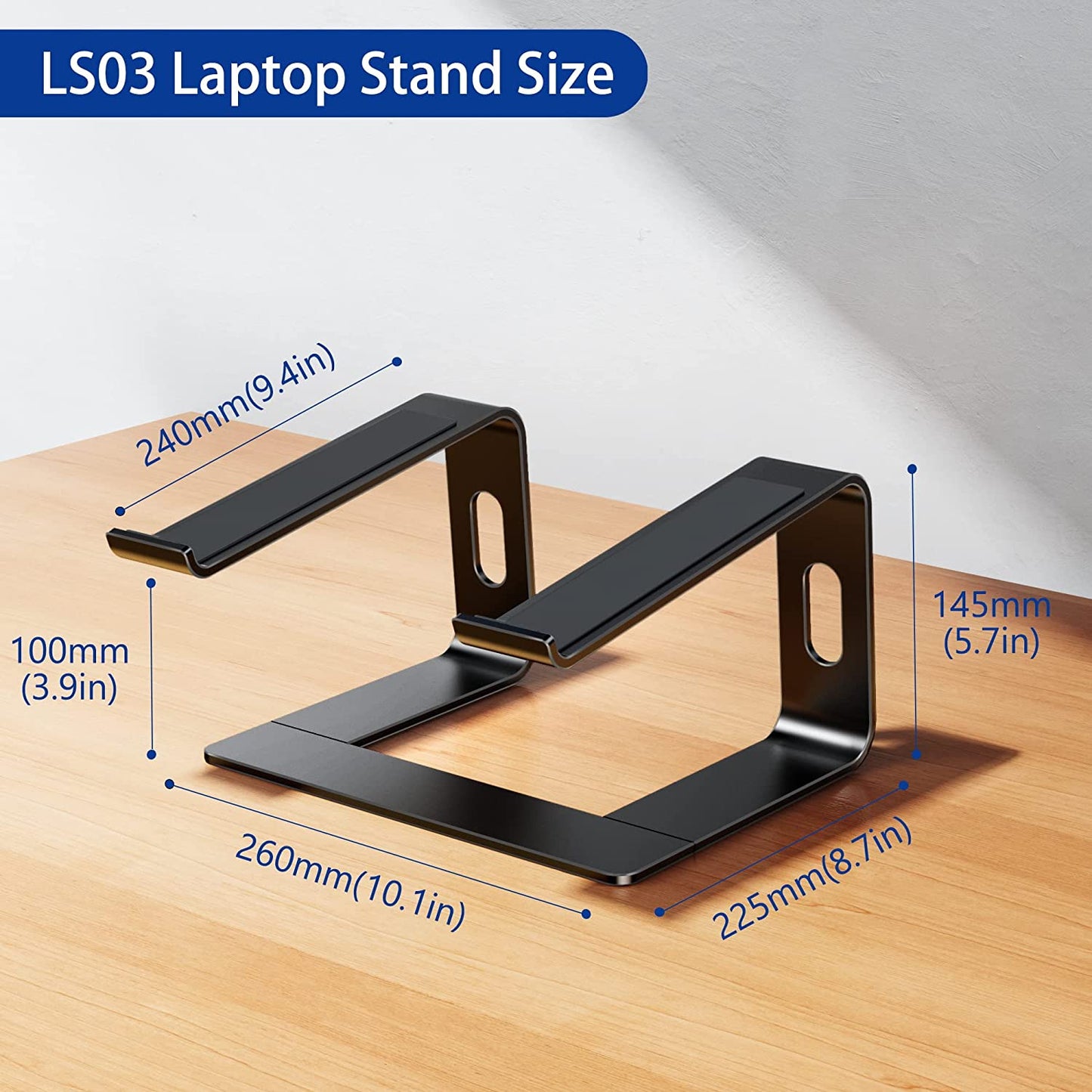 BESIGN LS03 Aluminum Laptop Stand, Detachable Computer Stand, Black