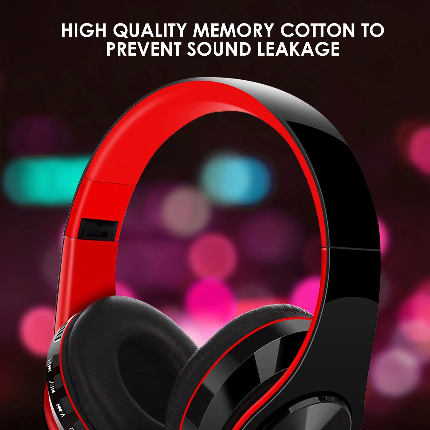 Bluetooth Headphones over Ear Wireless Noise Cancelling Headphones Foldable Stereo Earphone Super Bass Headset