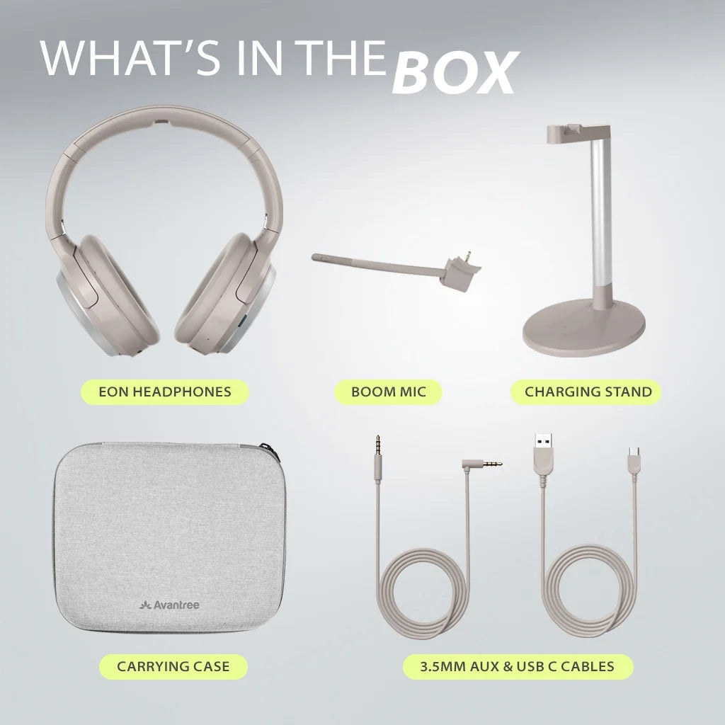 Eon - Bluetooth Headphones with Detachable Noise-Canceling Mic & Charging Stand