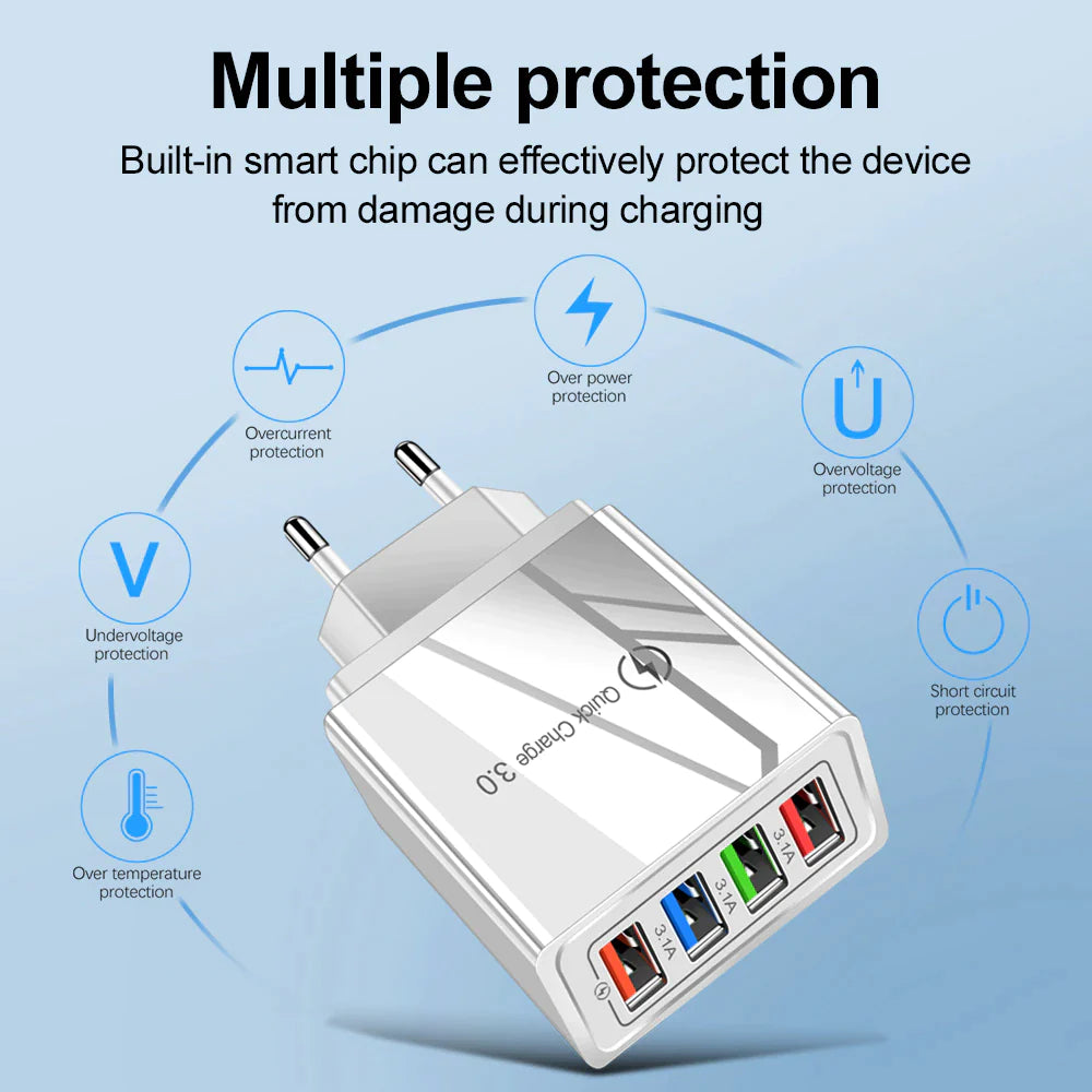 EU/US Plug USB Charger Quick Charge 3.0 for Phone Adapter for Iphone 12 Pro Max Tablet Portable Wall Mobile Charger Fast Charger