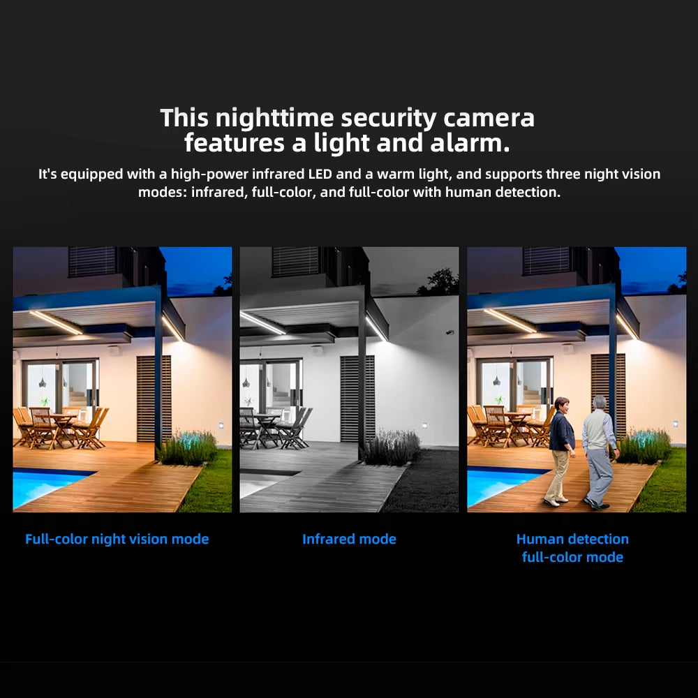 Outdoor PTZ 6K WIFI IP Triple Lens Camera with Triple Screens