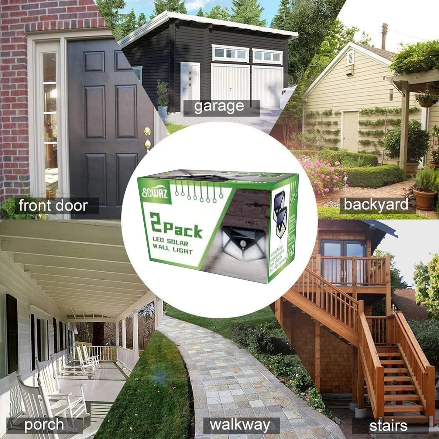 100 Led Solar Motion Sensor Lights Outdoor,  Weatherproof Solar Powered Lights 