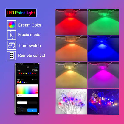 45M RGB LED Outdoor String Lights with APP Control and Scene Modes