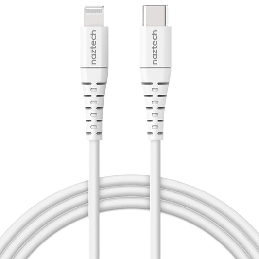 Naztech PD MFI Lightning to USB-C Cable 6Ft White