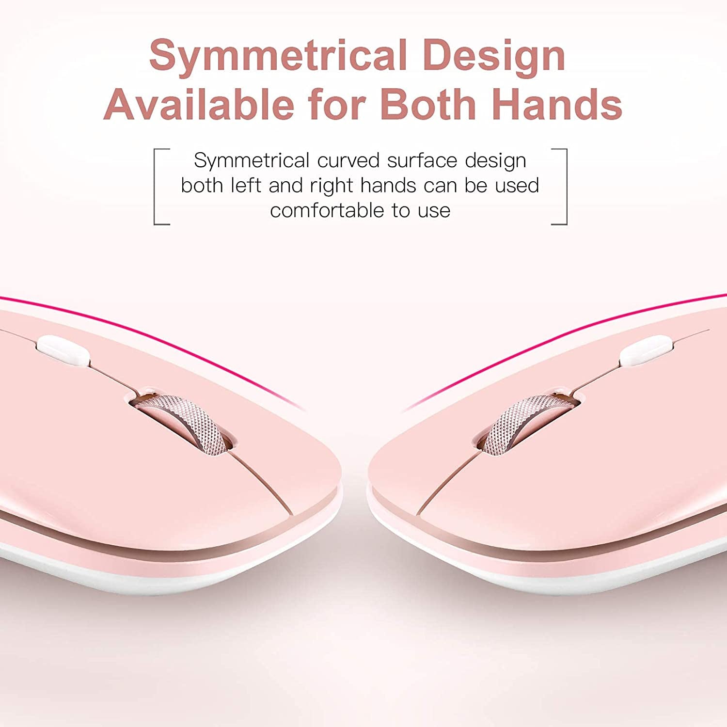 PINKCAT Wireless Flat Mouse, 2.4G Optical Mouse (Pink)