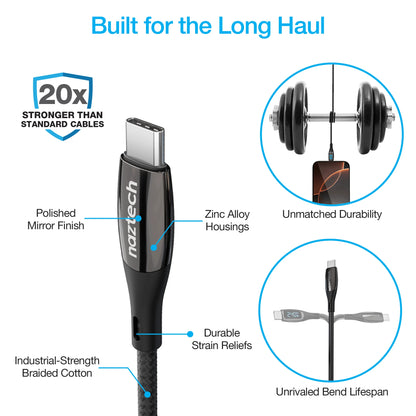 Naztech Digiwatt USB-C to USB-C Digital LED Cable 12Ft